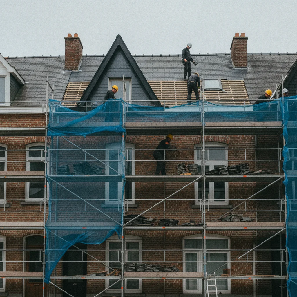 Échafaudage pour une rénovation de toiture en Belgique : prix, autorisation et sécurité en 2026
