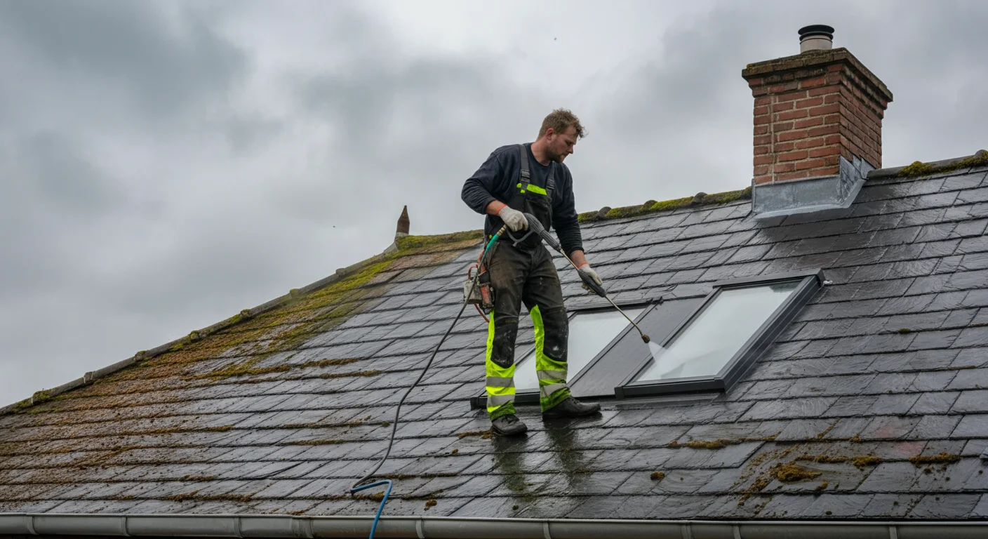 Entretien de toiture en Belgique : nettoyage, démoussage et coût